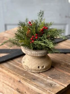 Alpine Cedar & Berries Half Sphere, 11"