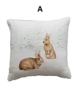 Cotton Printed Slub Pillow With Forest Animals And Bouclé Fabric Back, 2 Style Options -Winter Gifts Market a a5f324b7 b941 47f5 9e83 a4a522f2edd0