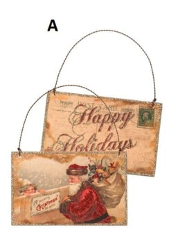 Vintage-Inspired Santa Postcard Double-Sided Christmas Ornament, 3 Style Options -Winter Gifts Market a f63e688b c4cc 4dfd 9b88 6433f0e62b22