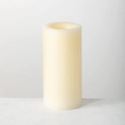 Outdoor Weighted Pillar Candle, Cream, 3 Size Options -Winter Gifts Market aww36111cr