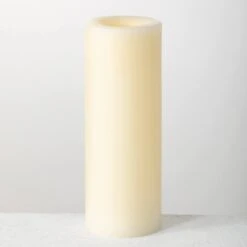 Outdoor Weighted Pillar Candle, Cream, 3 Size Options -Winter Gifts Market aww38111cr