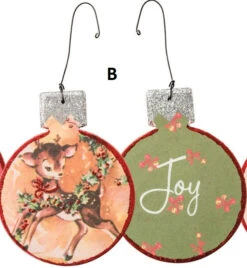 Retro-Inspired Deer Fawn Double Sided Christmas Ornament, 3 Style Options -Winter Gifts Market b f0fcb92c e259 466c 9574 623dd846bbfc