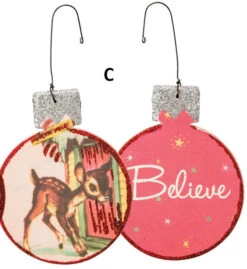 Retro-Inspired Deer Fawn Double Sided Christmas Ornament, 3 Style Options -Winter Gifts Market c bf4d5492 d737 41e4 ac78 257138bcf8a5