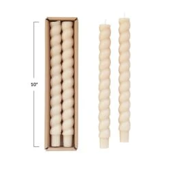 Twisted Taper Candles, Boxed Set Of 2, Various Color Options -Winter Gifts Market cd2022 13