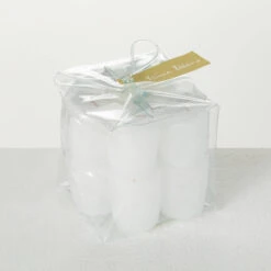Timber Votive Candles, White, Bag Of 12