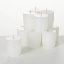 Timber Votive Candles, White, Bag Of 12 -Winter Gifts Market cv1616wh 3
