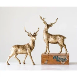 Gold Standing Resin Deer, 2 Style Options (Pick Up Only)