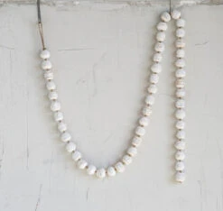 White Wood Bead “Marshmallow” Garland 72”
