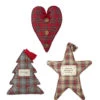 Tartan Plaid Christmas Shape Cotton Pillow, 3 Style Options
