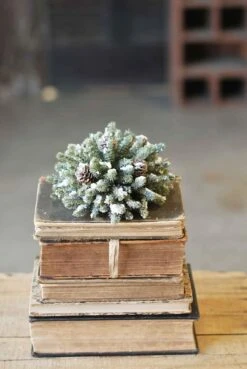 Snowy Mini Pinecone Half Sphere, 7” -Winter Gifts Market image d0aadf31 8d75 44e9 9682 8920faf1a090