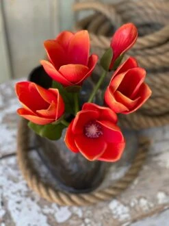 Jane Magnolia Bundle, Real-Touch Blooms, Blaze, 13"