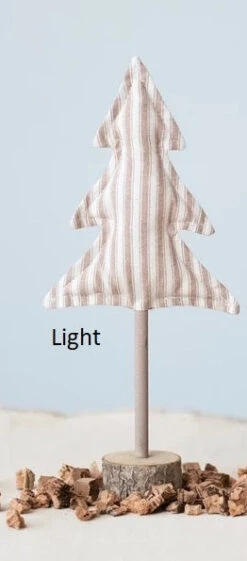 Gingham Cotton Tree With Wood Slice Base, 2 Color Options -Winter Gifts Market l a7155cc1 1e06 42d4 a4b5 61279e871eeb