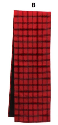 Fabric Plaid Table Runner, Red, 2 Style Options -Winter Gifts Market xm8492aab