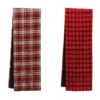 Fabric Plaid Table Runner, Red, 2 Style Options