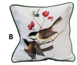 Vintage Reproduction Bird Pillow With Velvet Back -Winter Gifts Market xm8958aaab