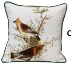 Vintage Reproduction Bird Pillow With Velvet Back -Winter Gifts Market xm8958aaabc