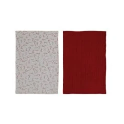 Candy Cane Printed OR Red Waffle Weave Tea Towel, 2 Style Options