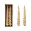 10" Unscented Tree Shaped Taper Candles, Eggnog, Boxed Set Of 2