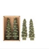 5" Unscented Tree Shaped Taper Candles, Evergreen, Boxed Set Of 2