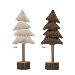 Cotton Velvet Tree With Wood Base, 2 Color Options -Winter Gifts Market xs0572a 1