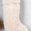 20"H Sherpa Fabric Christmas Stocking, Cream