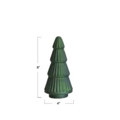Embossed Mercury Glass Tree, Matte Green, 2 Size Options -Winter Gifts Market xs2378 3