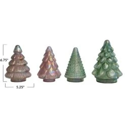 Embossed Mercury Glass Tree, Iridescent, 4 Style Options -Winter Gifts Market xs2382a 2