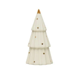White Stoneware Tree With Gold Electroplated Dots, 2 Size Options -Winter Gifts Market xs2661