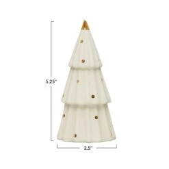 White Stoneware Tree With Gold Electroplated Dots, 2 Size Options -Winter Gifts Market xs2661 3