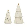 White Stoneware Tree With Gold Electroplated Dots, 2 Size Options