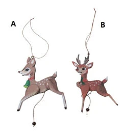 Reindeer Pull Ornament, 2 Style Options -Winter Gifts Market xs2887a 1